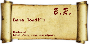 Bana Román névjegykártya